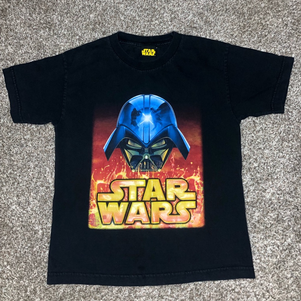 Y2k Star Wars Darth Vader Helmet Tee - image 1